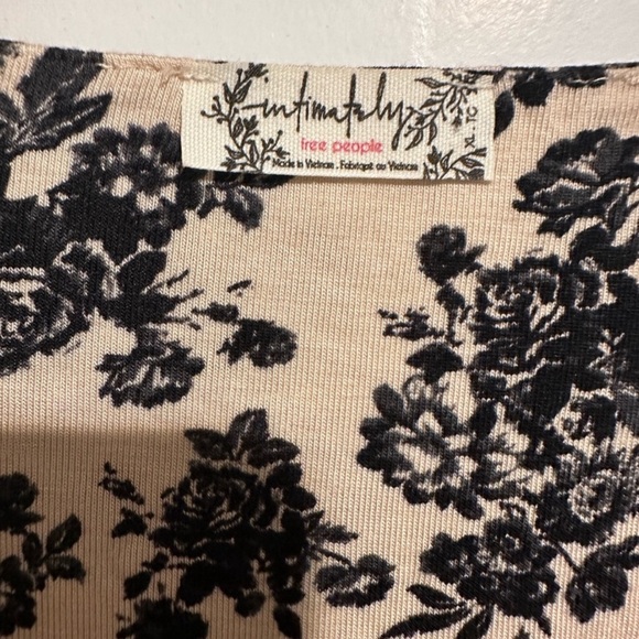 Free People Intimately Turnt Bodysuit in Cream/Black Floral - Picture 4 of 4